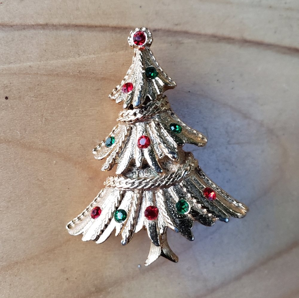 Vintage Christmas Tree Brooch